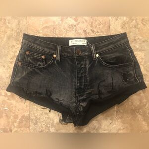 By Together cutoff denim shorts distressed